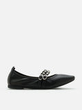 PAZZION, Sydney Studded Double Strap Flats, Black