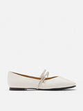 PAZZION, Tessa Embellished Knot Strapped Flats, Beige