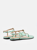 PAZZION, Tessa Tinted Metallic Sandals, Green