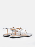 PAZZION, Tessa Tinted Metallic Sandals, Silver