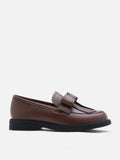 PAZZION, Thea Brogue Bow Loafers, Brown