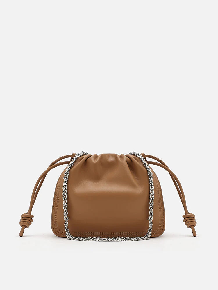 PAZZION, Trinity Chained Bag, Almond