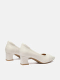 PAZZION, Ulissea Two-Tone Patent Leather Heels, Beige