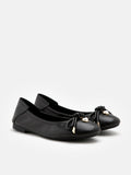 [SALE]Valeria.G Bow Embellished Leather Ballet Flats