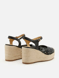 PAZZION, Varianne Crystal Embellished Wedges, Black