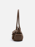 PAZZION, Virelle Structured Multi-Pocket Shoulder Bag, Brown