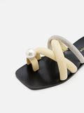 PAZZION, Vittoria Toe-Ring Slides, Yellow