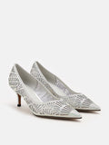 PAZZION, Walton Diamante Cut-Out High Heels, Silver