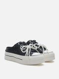 PAZZION, Wilhelmina Slip-on Pearl Bow Sneakers, Black