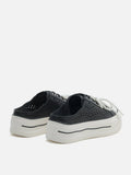 PAZZION, Wilhelmina Slip-on Pearl Bow Sneakers, Black