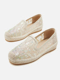 PAZZION, Xandra Crystal Embroidered Espadrilles, Almond