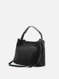 PAZZION, Xavia Bead Charmed Woven Bag, Black