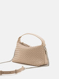 PAZZION, Xyla Woven Leather Bag, Almond