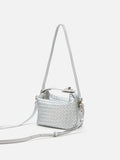 PAZZION, Xylene Woven Twist Lock Handle Bag, Silver