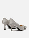 PAZZION, Yalindra Crystal Embellished Leather Heels, Pewter