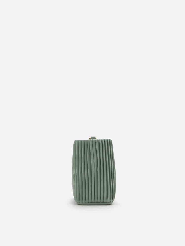 PAZZION, Youra Pleated Handle Clutch, Light Green