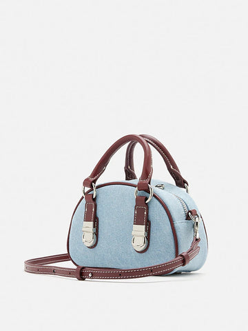 Yvonne Denim Top Handle Bag