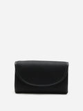 PAZZION, Zilla Leather Flap Bag, Black