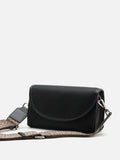 PAZZION, Zilla Leather Flap Bag, Black