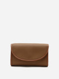 PAZZION, Zilla Leather Flap Bag, Brown