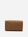 PAZZION, Zilla Leather Flap Bag, Brown