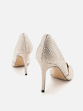 PAZZION, Mariella Crystal Embellished Pointed Toe Heels, Gold